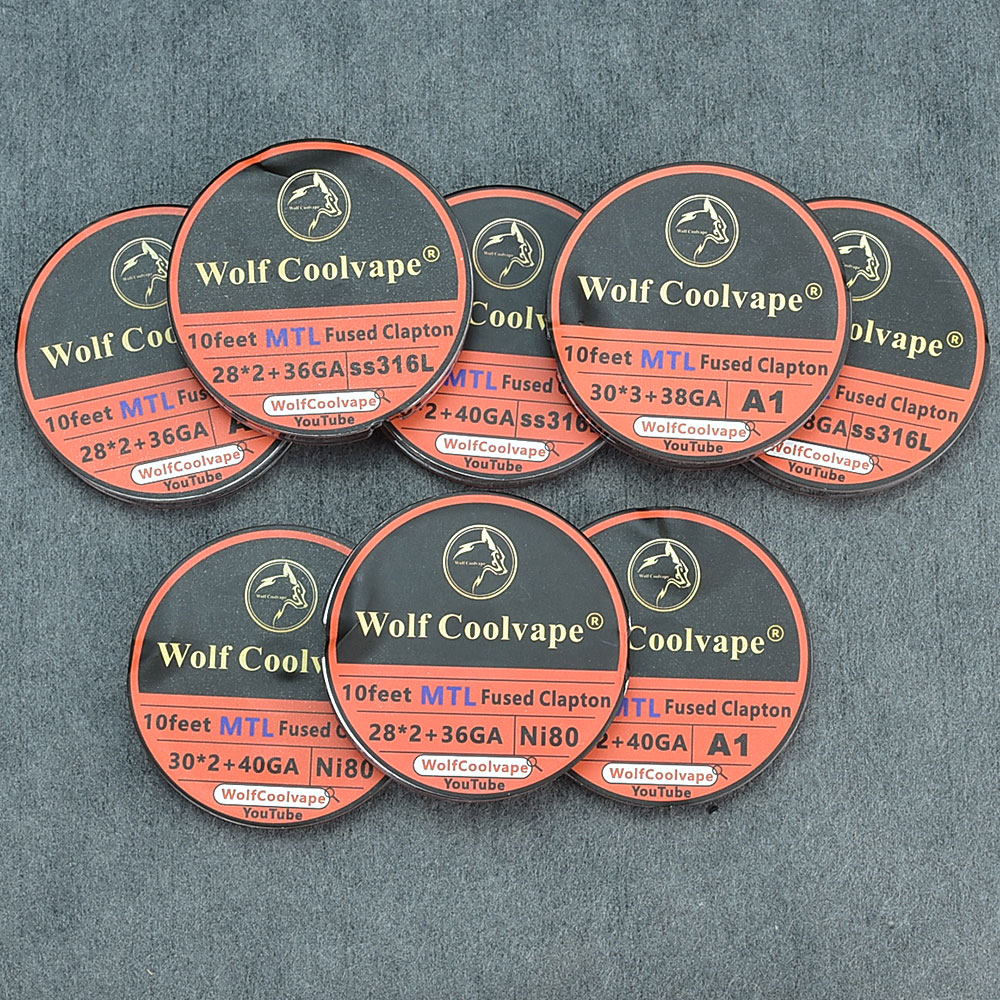 Clapton Wire Pre Built - 10 pies NI80/A1/SS316L MTL resistencias fundidas