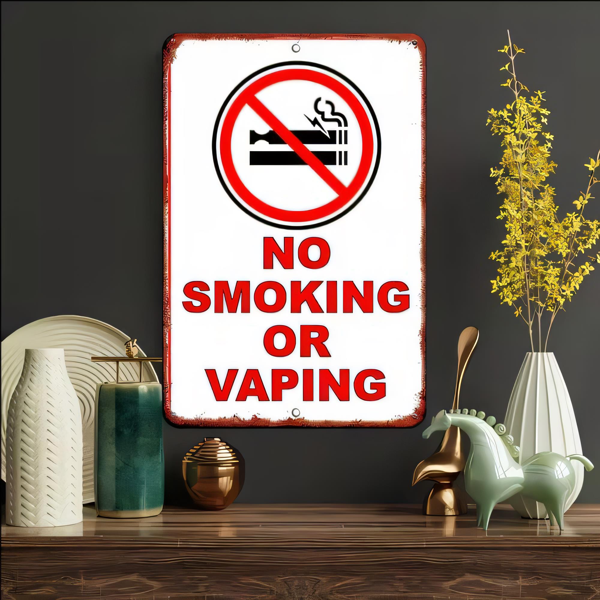 Vape Decoration - Letrero de Metal Retro, Prohibido Fumar
