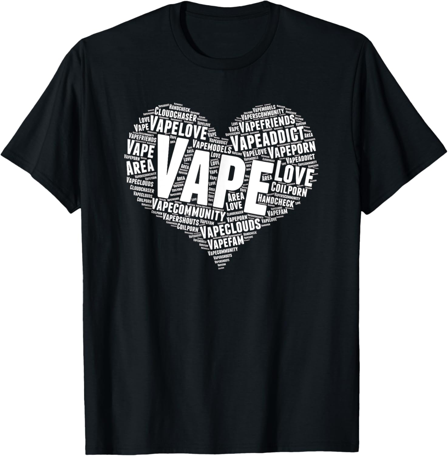 Vaping Shop - Camiseta gráfica Vape Heart Word Cloud