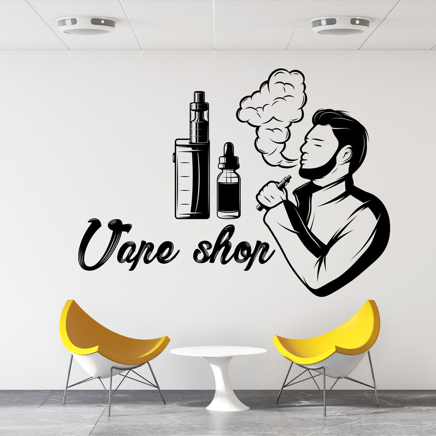 Pegatina de pared para tienda  - Vaping Store reseña y precio