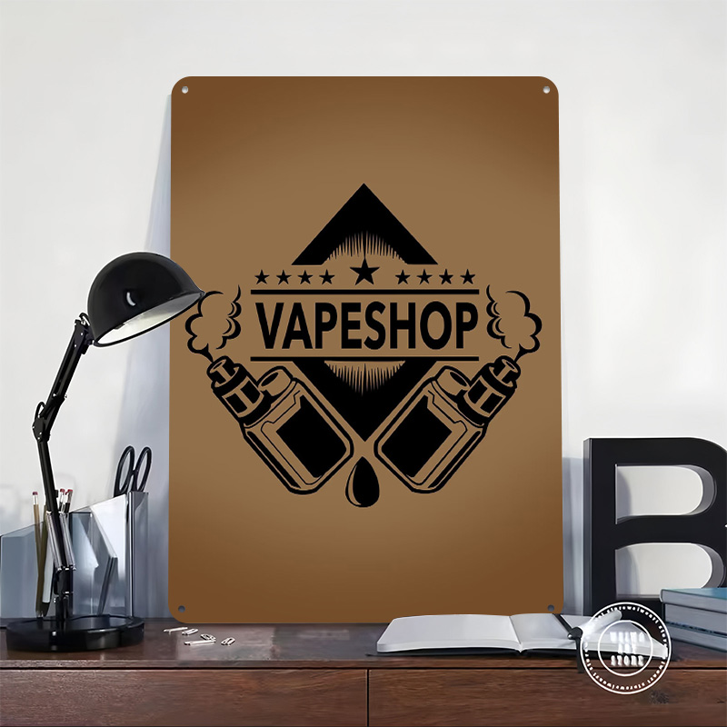 Pósteres de hojalata con logot - Vaping Shop reseña y precio