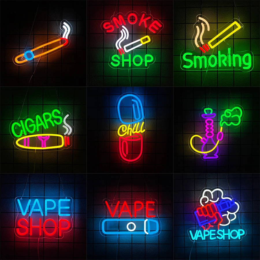 Letrero de neón para cachimba, - Vaping Shop reseña y precio
